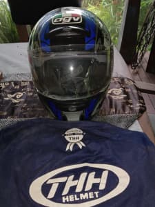 2 Motorbike Helmets, boots and gloves