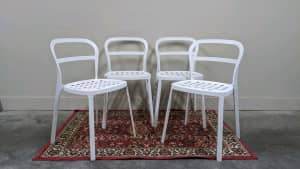 IKEA in/outdoor white REIDAR model chairs