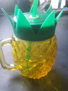 24 pineapple design glass mugs with straws. brand new pick up  bondi