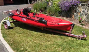 Hobie Mirage Outback Kayak with registered trailer, life jacket etc.