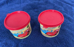2 Tupperware containers - Disney Pixar Cars - Lightning Doc King