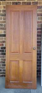 Solid timber panelled internal door 755 X 2030h