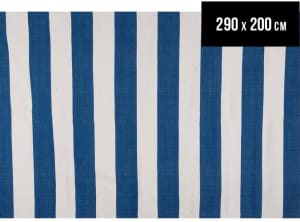 Brand New: Abbey Striped 290x200cm Rug - Blue