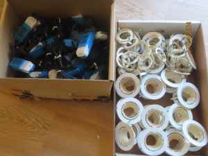 Downlights 34 fittings 35 transformers -some spare fittings, 17 globes