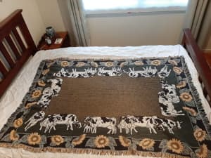 Bed or Chair Throw - Good Condition - Country Theme