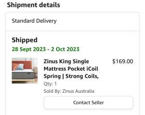 Zinus king single bed mattress