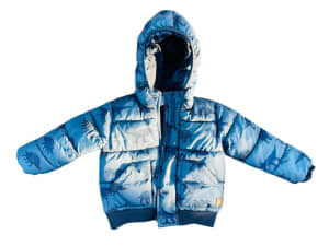 Size 3 Target Boys Blue Dinosaur Winter Jacket with Hood Hoodie Jumper