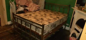 1920S BRASS SILVER PLATE DECO DOUBLE BED