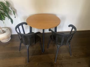 IKEA Round Gamlared table and 2 chairs - 85cm top