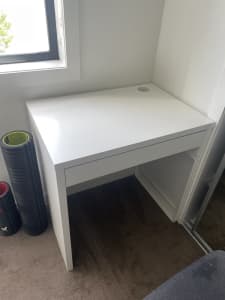 IKEA desk w drawer & grey chair