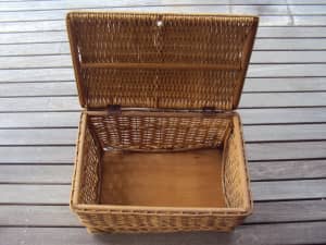 Vintage Rattan Cane Picnic Basket