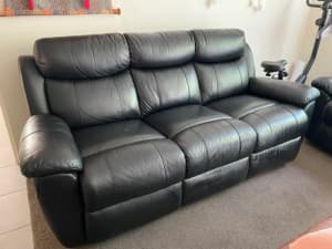 JL Bella Leather Sofa recliner suite black 3 seater 1 Seater 1 seater