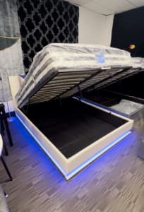 BRAND NEW QUEEN LED WHITE BED/FAST DELIVERY 