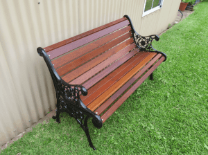 Vintage Cast Iron Garden Bench with Hardwood Timber