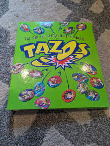 Tazos collection folder and assorted tazos including spacejam Techno,