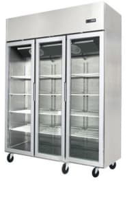 Three Door Stainless Steel Glass Upright Freezer - JUFT1500G