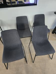 Four Charcoal Grey/Black Industrial Dining Chairs $10 each