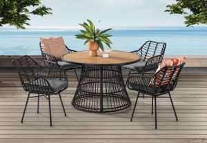 Black and grey outdoor/indoor dining chairs