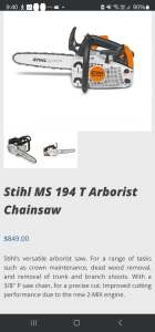 Stihl Ms194t Chainsaw Brand New 