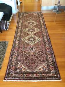 New 305x105cm Hand Knotted Hamadan Traditional Wool Hall Runner Rug