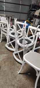 White Hampton Cross Back Chairs
