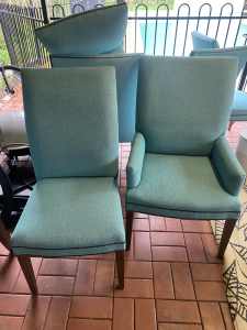 8x Teal dining chairs