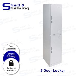 NEW 2 Door Steel Padlock Lockers Storage Garage Shed Office