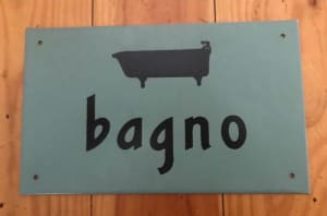 'bagno' metal sign shabby chic for your bathroom