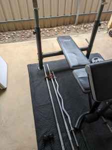 Gym bench and weights