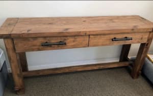 Wooden Hall Table with 2 drawers 