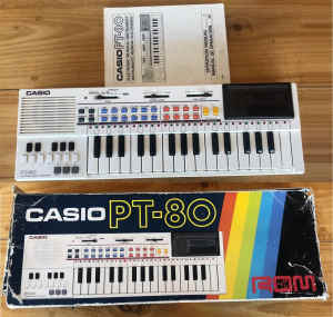 Vintage 1984 Casio PT-80 Portable Keyboard Synthesizer