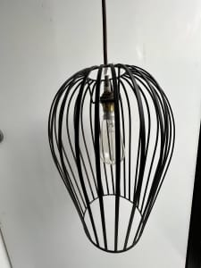 Vintage hanging wire cage chandelier pendant