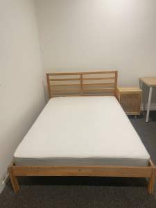 Double size bed frame with mattress