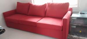 Fabulous Modern RED - Three Seater Queen Sofa Bed - As New
