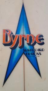 Retro old Byrne surfboard