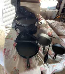 Cast iron camp cooking full set - New