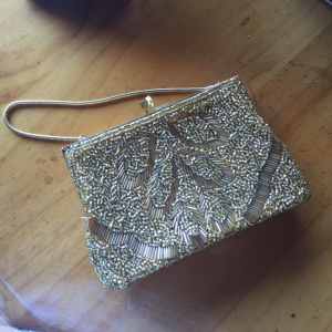 Gold-beaded Evening bag.  Vintage
