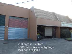 250sqm Warehouse/Factory in Seaford $500 per week plus outgoings