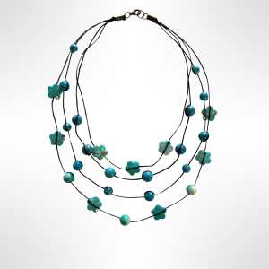 Handmade Blue Flower Necklace
