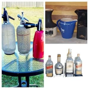 Bar ware soda syphon, jugs bottles collectables retro