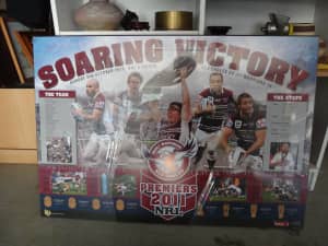 Manly Warringah Sea Eagles soaring victory premiers 2011poster with bo