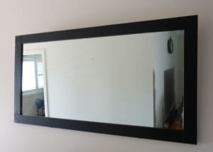 WALL MIRROR WITH WALNUT TIMBER FRAME