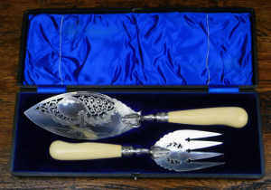 Sterling Silver Fish Set 1901