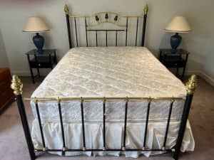 Bed and Mattress (Queen) with matching End Tables and Lamps.