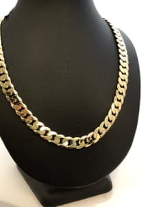 New 102 gram solid yellow gold miami Cuban style 60 cm chain