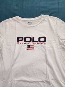 Womens White Ralph Lauren Polo t-shirt - size L