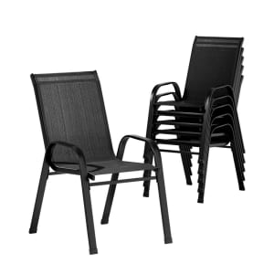 Gardeon 6X Outdoor Stackable Chairs Lounge Chair Bistro Set Patio Furn