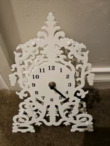 French provincial style White iron standing Clock. Great working order
