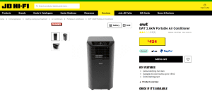 EWT 2.6kw Portable Air Conditioner - Black