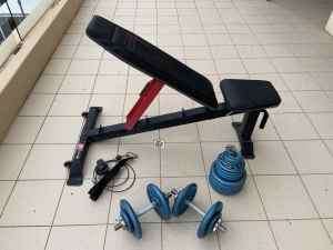 Weights bench and weights